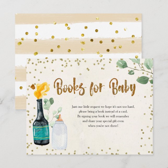 Popping Bottles Books for Baby Baby Shower Card (Front/Back)