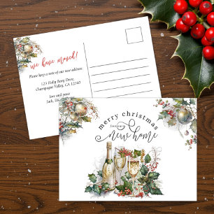 Popping Bottles Christmas Moving New Home Postcard