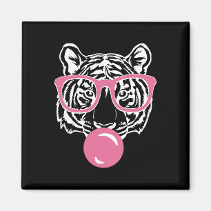 Popping Bubble Gum Tiger Smart Pink Gles Cat And T Magnet