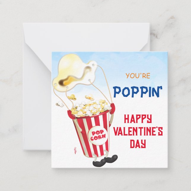 Popping By Popcorn Valentine Card (Front)