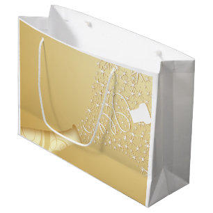 Popping Champagne in Gold Large Gift Bag