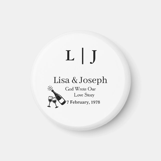 Popping Champagne &Toasting Glasses Party Wedding  Magnet (Front)