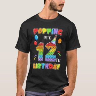 Popping Into 12th Birthday Pop It 12 Years Old T-Shirt