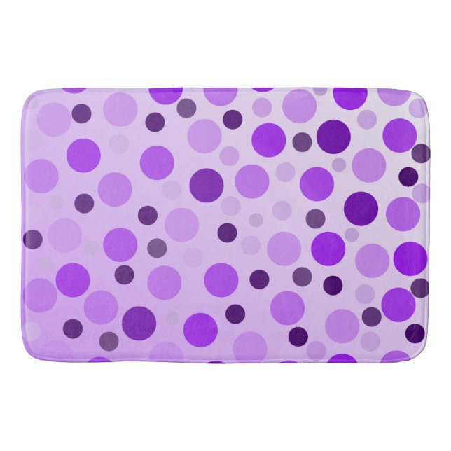 Popping Purple Polka Dots, Memory Foam Bathmat (Front)
