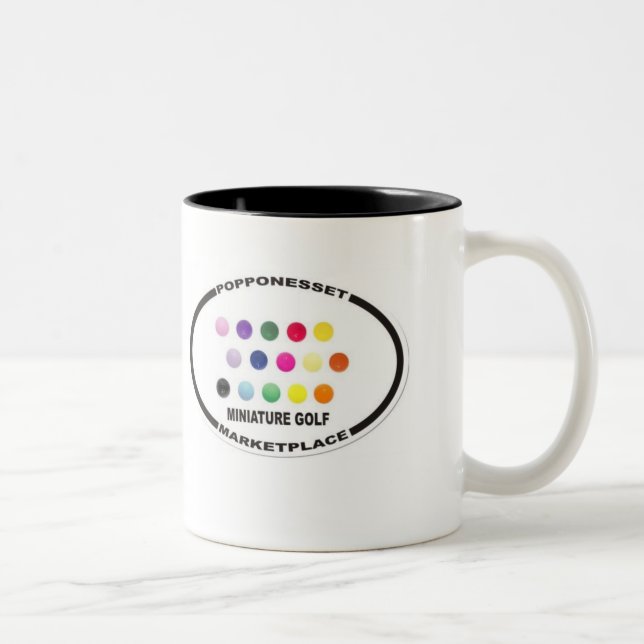 popponesset miniature golf Two-Tone coffee mug (Right)