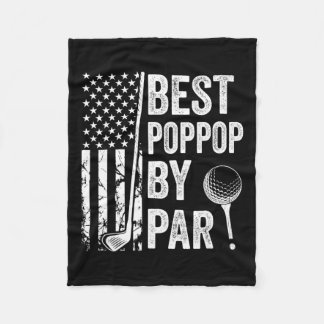 Poppop By Par Usa Flag Golf Fathers Day Golfing Gr Fleece Blanket