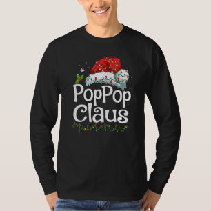 Poppop Claus Santa Hat Christmas Pajama Family Mat T-Shirt