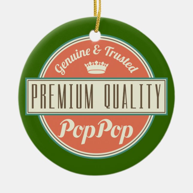 Poppop (Funny) Gift Ceramic Tree Decoration (Front)