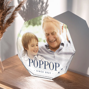 Poppop Grandpa Year Established Photo Block
