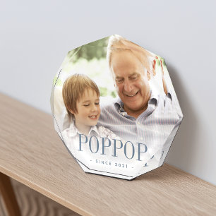 Poppop Grandpa Year Established Photo Block