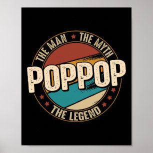 Poppop Man Myth Legend Funny Fathers Day Poppop  Poster