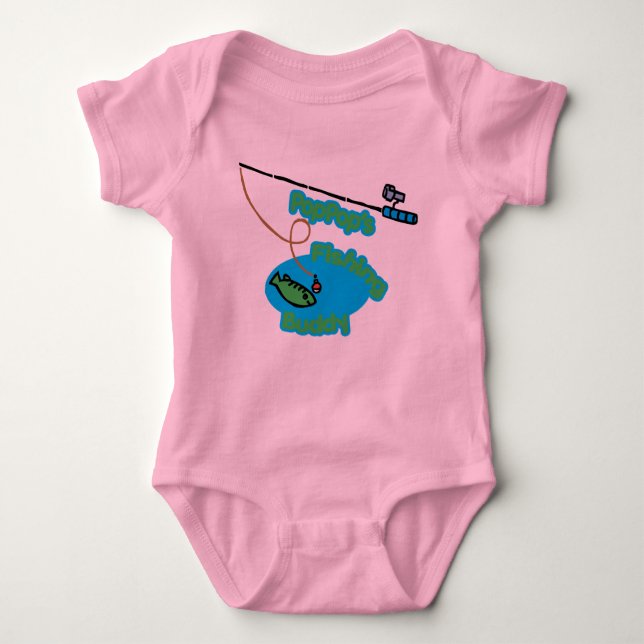 PopPop's Fishing Buddy Baby Bodysuit (Front)