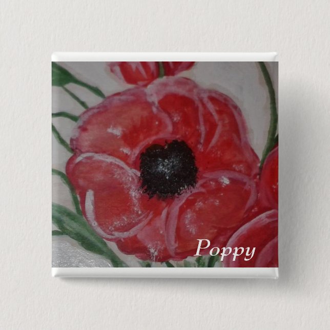 Poppy 15 Cm Square Badge (Front)