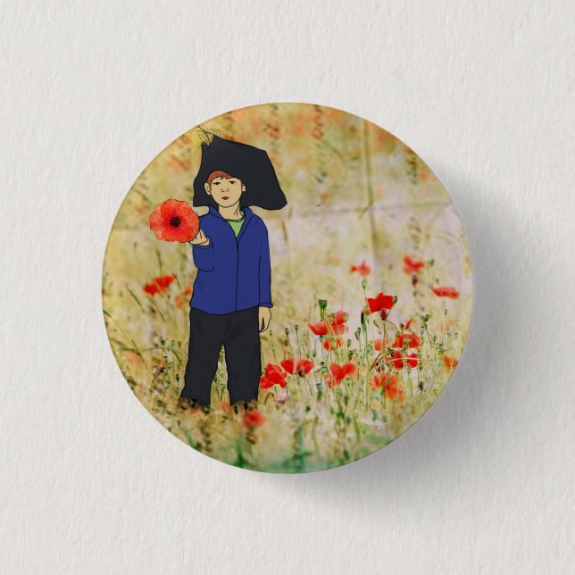 poppy 3 cm round badge (Front)