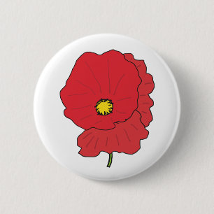 Poppy 6 Cm Round Badge