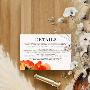 Poppy Accommodation Details Greenery Wedding RSVP Card