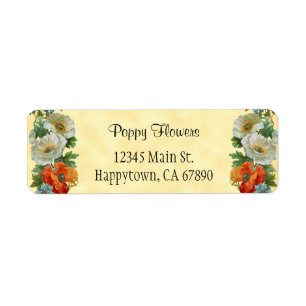 Poppy and Cornflowers Custom Floral Address Labels