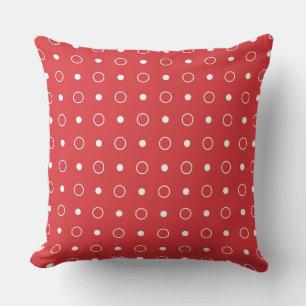 poppy and white dots cushion
