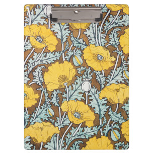 poppy art illustration yellow flower clipboard