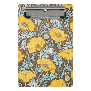 poppy art illustration yellow flower mini clipboard