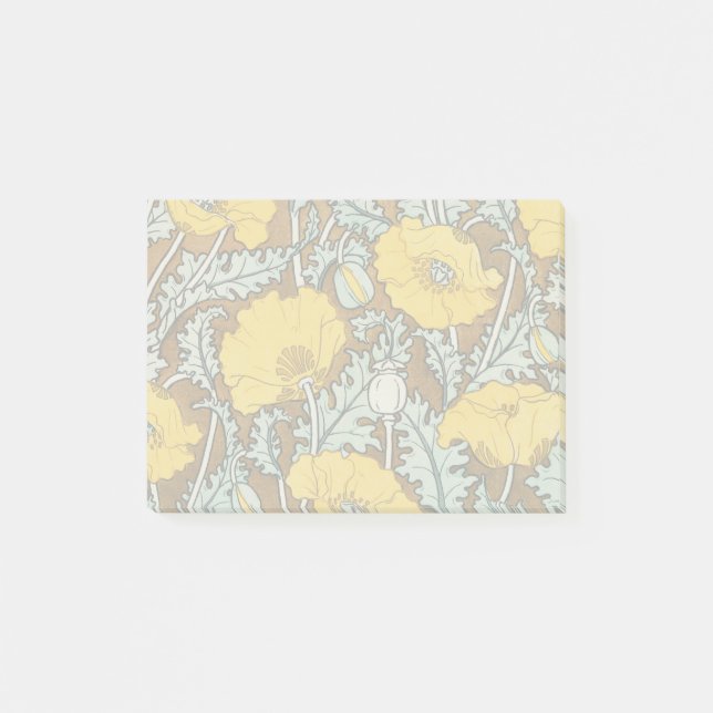 poppy art illustration yellow flower post-it notes (Front)