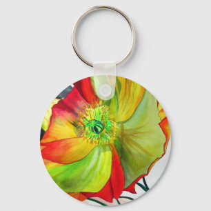 Poppy Art macro poppy Key Ring