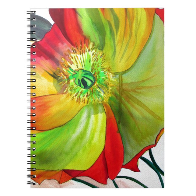 Poppy Art macro poppy Spiral Notebook (Front)