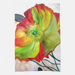 Poppy Art macro poppy Tea Towel
