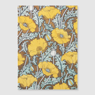 Poppy Art Nouveau Illustration Yellow Flower