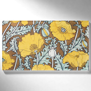 Poppy Art Nouveau Illustration Yellow Flower Name Tag