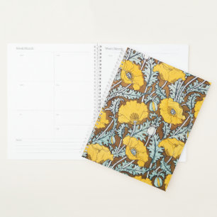 Poppy Art Nouveau Illustration Yellow Flower Planner