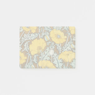 Poppy Art Nouveau Illustration Yellow Flower Post-it Notes