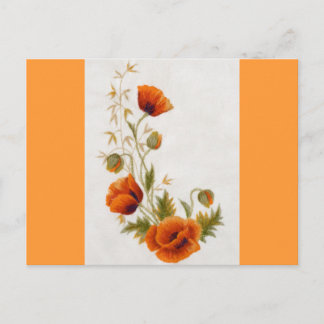 Poppy art postcard