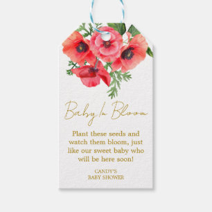 Poppy Baby Shower Seed Gift Tags