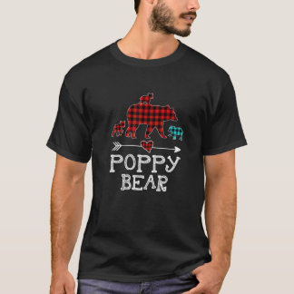 Poppy Bear Christmas Pajama Red Plaid Buffalo T-Shirt