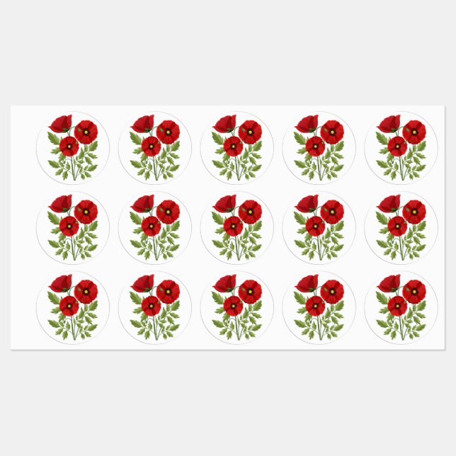 Poppy blooming joyful Summer Flowers (Sheet)