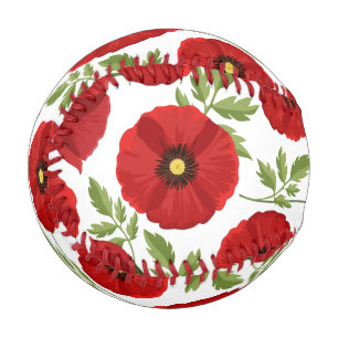 Poppy blooming joyful Summer Flowers Baseball