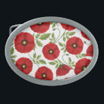 Poppy blooming joyful Summer Flowers Belt Buckle<br><div class="desc">Poppy Flowers blooming joyful spring and summer vector seamless repeat textile / fabric pattern illustration. Original graphic art copyright BluedarkArt TheChameleonArt.</div>