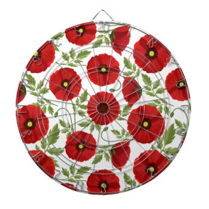 Poppy blooming joyful Summer Flowers Dartboard