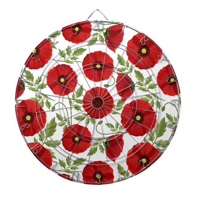 Poppy blooming joyful Summer Flowers Dartboard (Front)