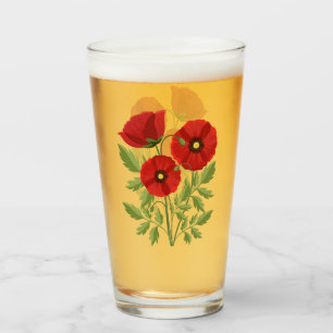 Poppy blooming joyful Summer Flowers Glass