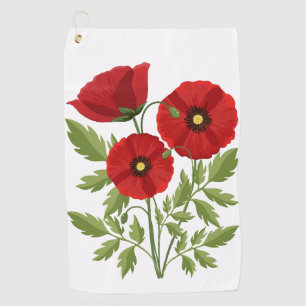 Poppy blooming joyful Summer Flowers Golf Towel
