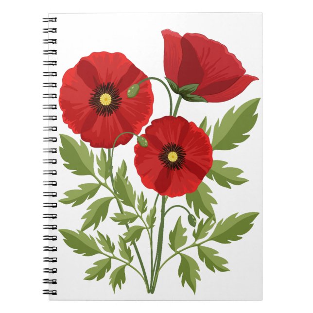 Poppy blooming joyful Summer Flowers Notebook (Front)