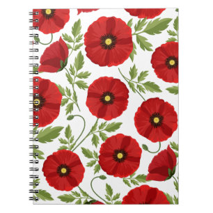Poppy blooming joyful Summer Flowers Notebook