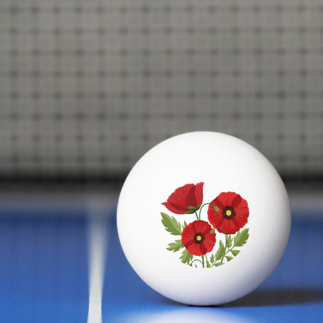 Poppy blooming joyful Summer Flowers Ping Pong Ball (Net)