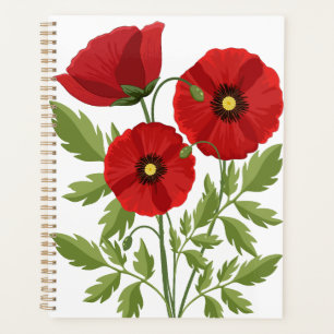 Poppy blooming joyful Summer Flowers Planner