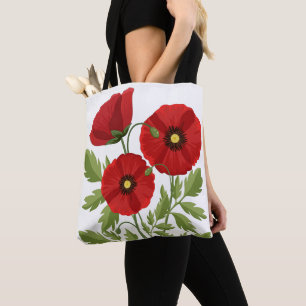 Poppy blooming joyful Summer Flowers Tote Bag