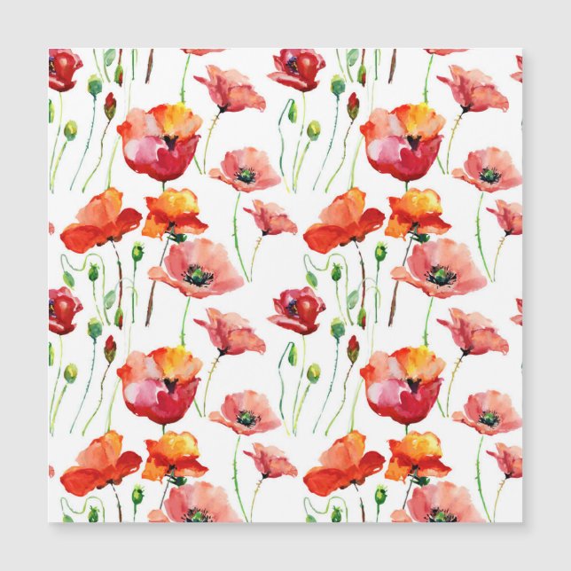 Poppy Blossom: Simple Seamless Background. (Front)