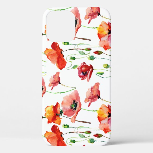 Poppy Blossom: Simple Seamless Background. Case-Mate iPhone Case (Back)