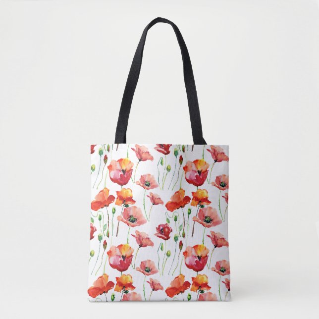 Poppy Blossom: Simple Seamless Background. Tote Bag (Front)